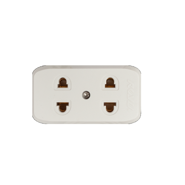 2 Gang Universal Outlet (White)