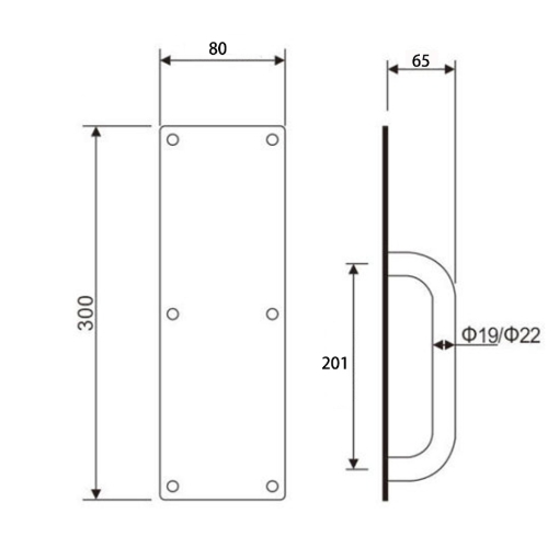 Picture of Push and Pull Stainless Steel with Plate SUS-304