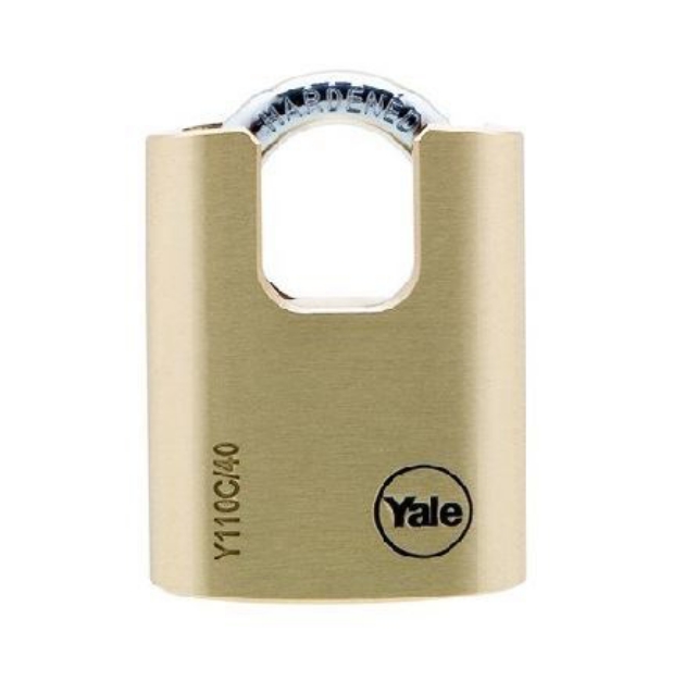 Picture of Yale Classic Series Outdoor Solid Brass Closed Shackle Padlock 40mm - Y110C/40/119/1