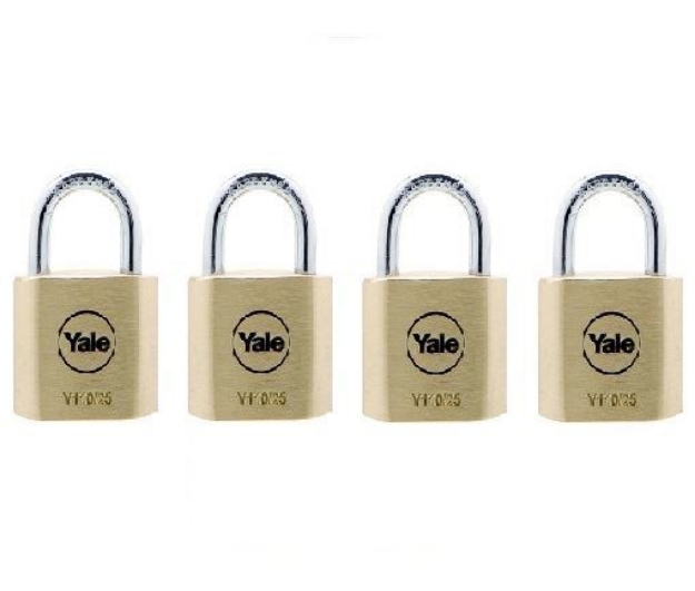 Picture of Yale Classic Series Outdoor Solid Brass Padlock 25mm with Multi-pack - Y110/25/115/4