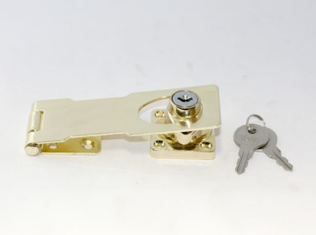 Picture of Yale 0095 Hasp & Staple with Lock - Bright Brass