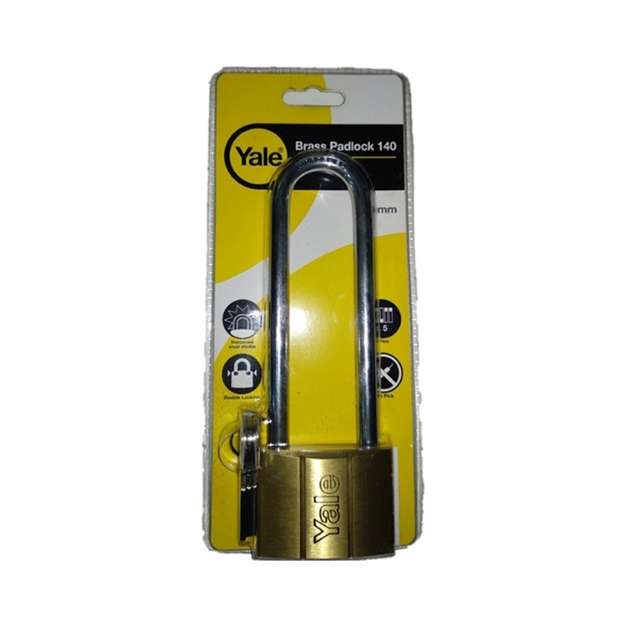 Picture of YALE V140.60LS120, Long Shackle Brass Padlock 60mm, V14060LS120