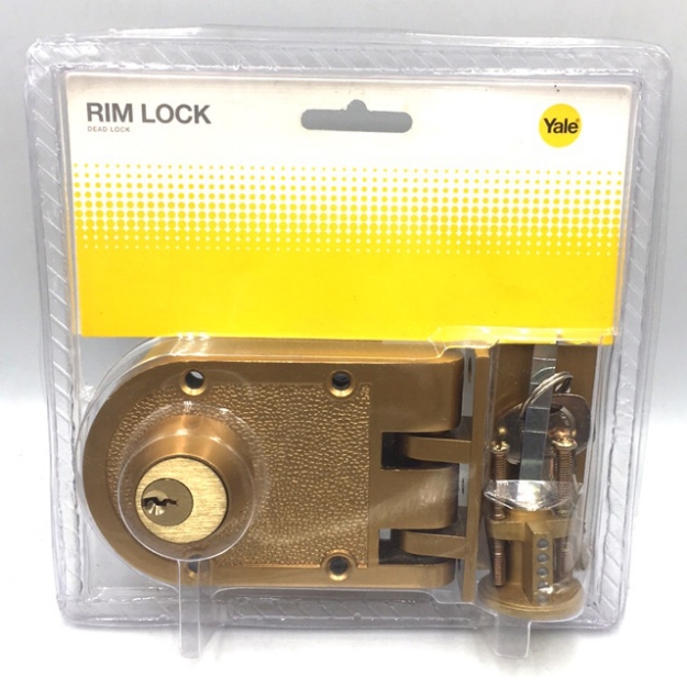 Picture of Yale V198 1/4GL, V198 1/4AB, Rim Lock Deadlock Double Cylinder, V19814GL