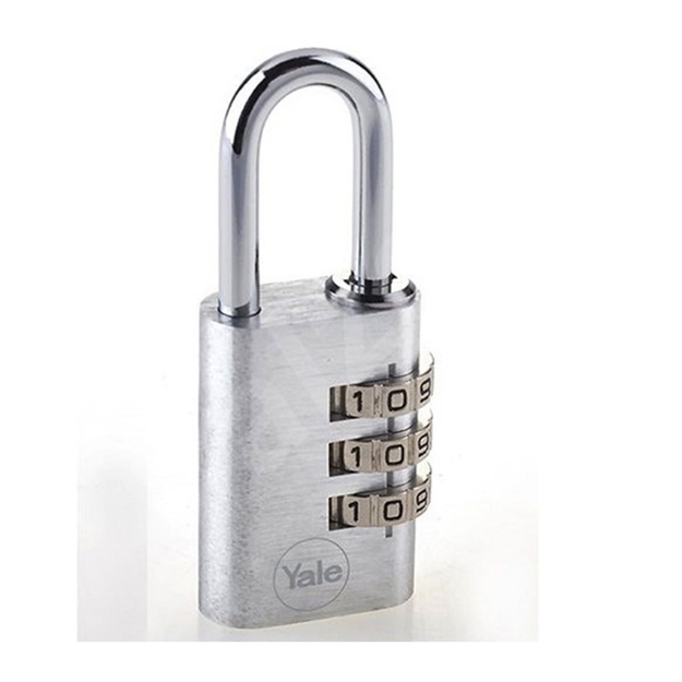 Picture of Yale YE3C/20/121/2/S, Aluminum Combination Padlock, Silver, YE3C201212S