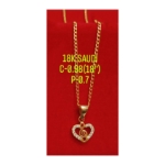 Picture of 18K Saudi Gold Necklace with Pendant, Chain 0.98g, Pendant 0.53g, Size 18", 2805N4