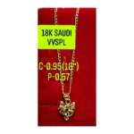 Picture of 18K Saudi Gold Necklace with Pendant, Chain 0.82g, Pendant 0.66g, Size 18", 2805N4F