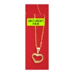 Picture of 18K Saudi Gold Necklace with Pendant, Chain 1.0g, Pendant 0.32g, Size 16", 2805N4H