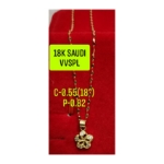 Picture of 18K Saudi Gold Necklace with Pendant, Chain 0.55g, Pendant 0.82g, Size 18", 2805NP