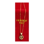 Picture of 18K Saudi Gold Necklace with Pendant, Chain 0.75g, Pendant 0.57g, Size 18", 2805NH