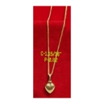 Picture of 18K Saudi Gold Necklace with Pendant, Chain 0.75g, Pendant 0.57g, Size 18", 2805NH