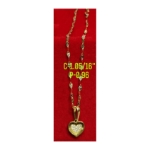 Picture of 18K Saudi Gold, Necklace with Pendant, Chain 0.88g, Pendant 0.38g, Size 18", 2805NH2