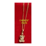 Picture of 18K Saudi Gold Necklace with Pendant, Chain 0.9g, Pendant 0.44g, Size 16", 2805NFBBH