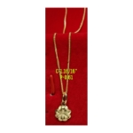 Picture of 18K Saudi Gold Necklace with Pendant, Chain 0.9g, Pendant 0.55g, Size 16", 2805NFF