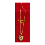 Picture of 18K Saudi Gold Necklace with Pendant, Chain 0.36g, Pendant 0.78g, Size 16", 18", 2805NHHRH