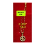 Picture of 18K Saudi Gold Necklace with Pendant, Chain 0.96g, Pendant 0.78g, Size 18", 2805UP