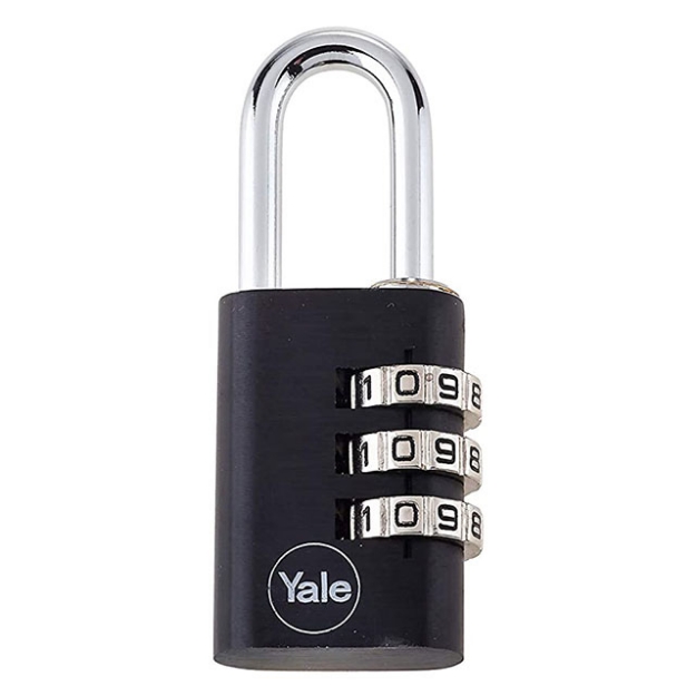 Picture of Yale Padlock 3-Dial Aluminum 20mm 23mm Shackle Black, YLHYE3C/20/121/1BK