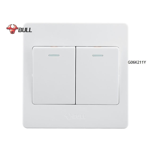 Picture of Bull 2 Gang 1 Way Switch Set (White), G06K211Y