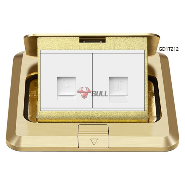 Picture of Bull Telephone and Computer Floor Socket (White), GD1T212