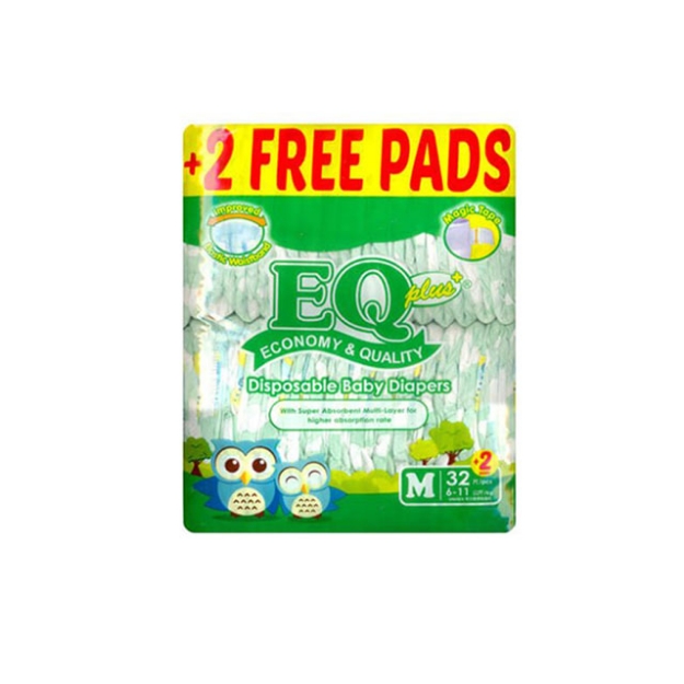 Picture of EQ Diaper Plus Medium 32+2's, EQ010AY