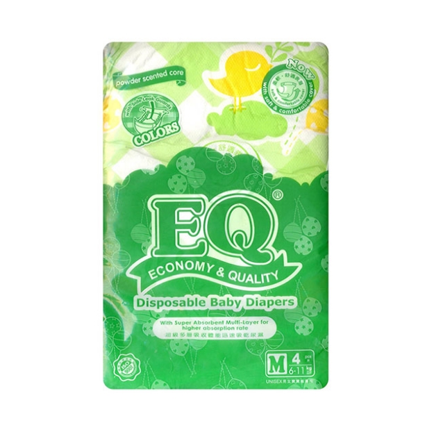 Picture of EQ Diaper Plus Medium 4's, EQ003