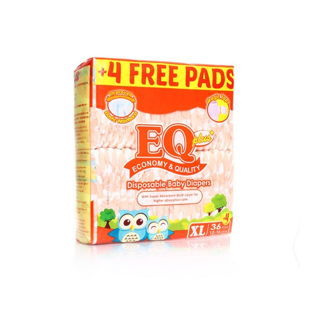 Picture of EQ Diaper Plus Xtra Large 36+4's, EQ043AY