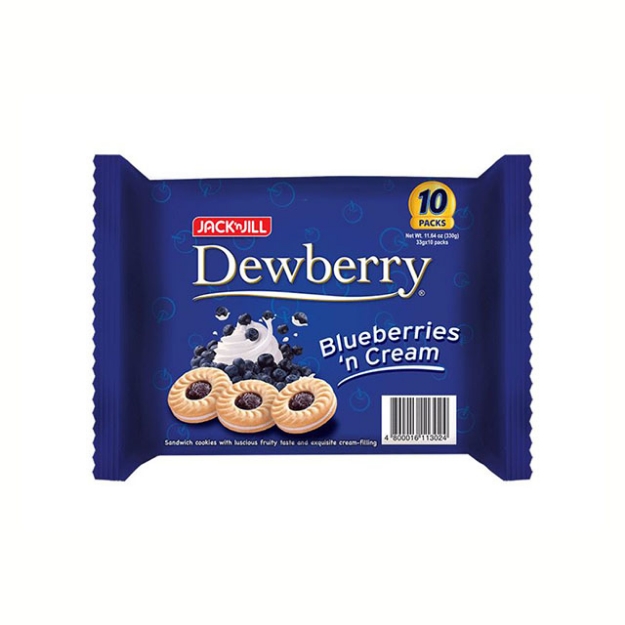 Picture of Jack 'N Jill Dewberry (Blueberries and Cream, Blueberry Cheesecake, Strawberries and Cream) 33g 10 packs, DEW02