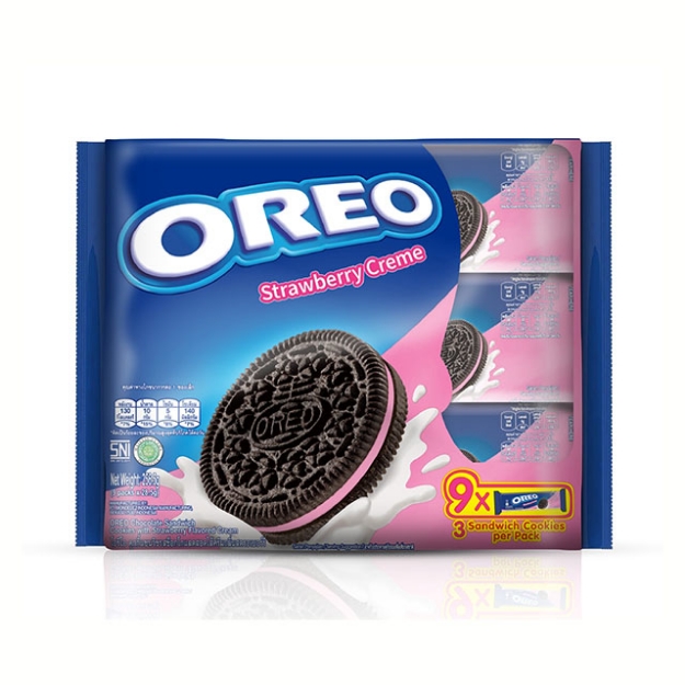 Picture of Oreo Sandwich Cookie Strawberry 28.5g 9 packs, ORE05