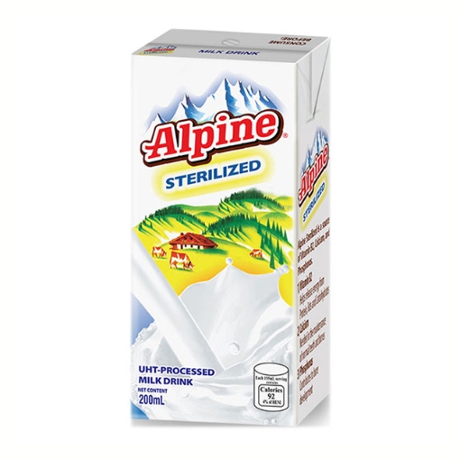 Picture of Alpine Sterilized Milk Tetra 200 ml, ALP02