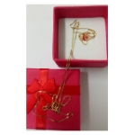 Picture of 18K -  Saudi Gold Jewelry Necklace w/ Pendant , 2110N0.98_P0.02