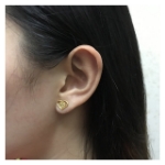 Picture of 18K - Saudi Gold Jewelry Two Hearts Earrings