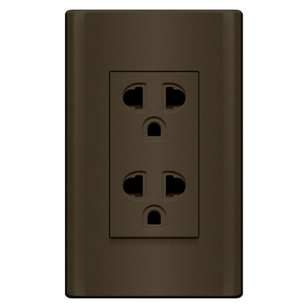 Duplex Universal Outlet with Ground & Shutter