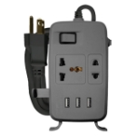 One Main Switch & 3 USB Ports (Gray)