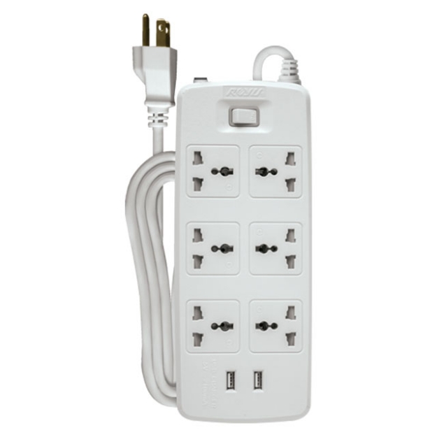 One Master Switch and 2 USB Ports (White)