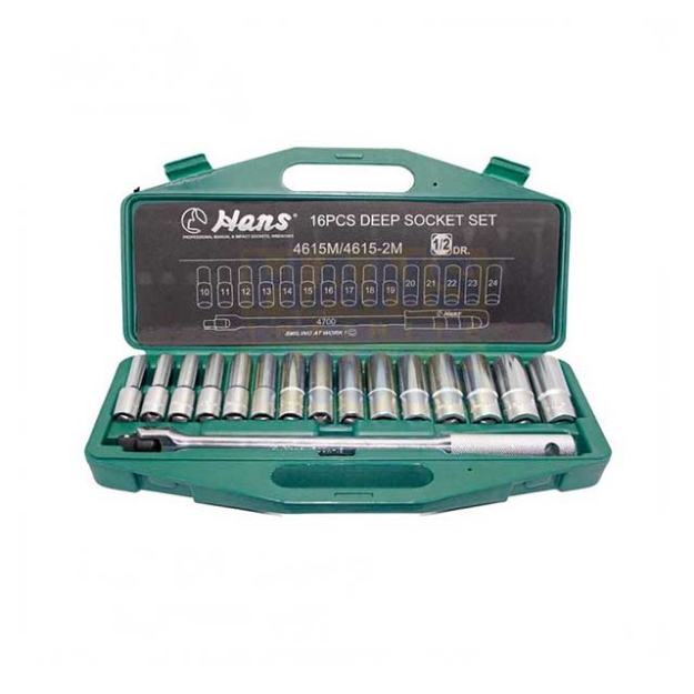 Picture of Hans 1/2" DR. 16 Pcs. Deep Socket Wrench Sets