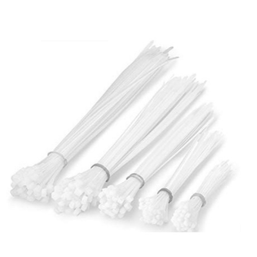 SUN AMES 100pcs Multipurpose WHITE Nylon Cable Tie 