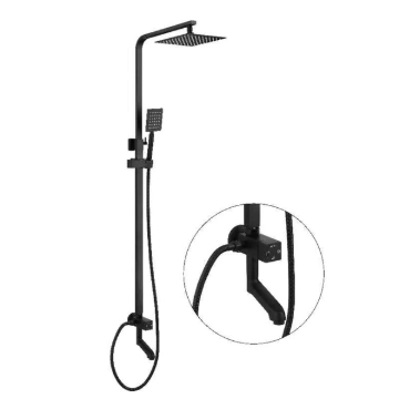 Picture of Axis Square On-Wall Shower System Matte Black, AXS53S300B
