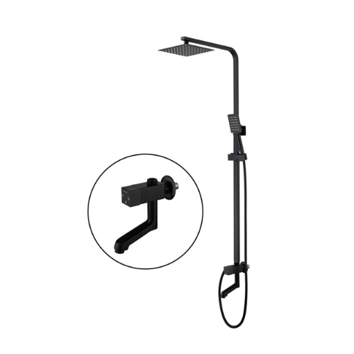 Picture of Axis Square On-Wall Shower System Matte Black, AXS53S300B