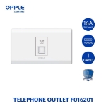 OPPLE 1 Gang Telephone Outlet White and Dark Grey