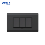 OPPLE 3 Gang 2 Way Wall Switch White and Dark Grey