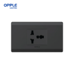 OPPLE 1 gang Universal Outlet White and Dark Grey