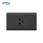 OPPLE 1 Gang American Standard Outlet White and Dark Grey