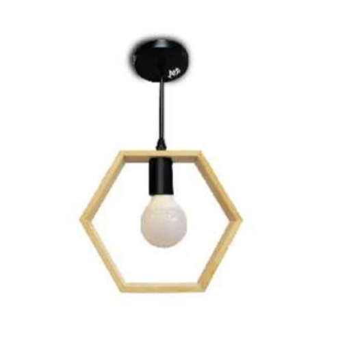 Picture of ACO WOODEN HEXAGONAL PENDANT LIGHT
