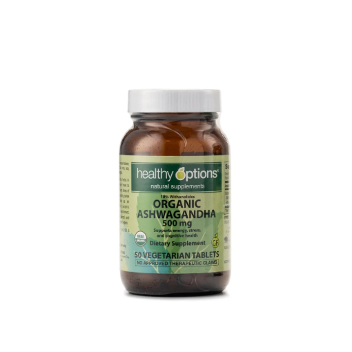 Picture of Healthy Options Organic Ashwagandha 500mg 50 Tablets
