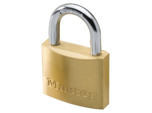Picture of MASTER LOCK BRASS PADLOCK 40MM HARD STEEL. SHACKLE